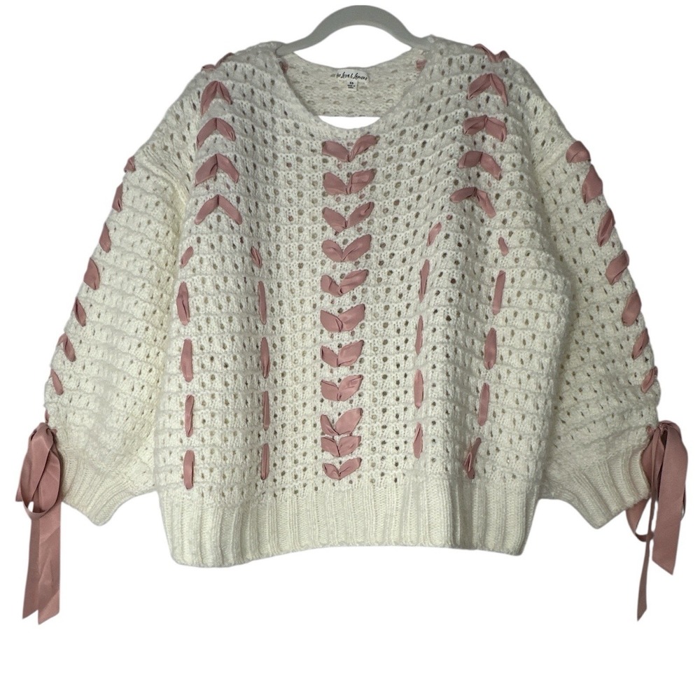 For Love And Lemons Sweater Top Women's XS Oversized Coquette Cozy Outdoor
